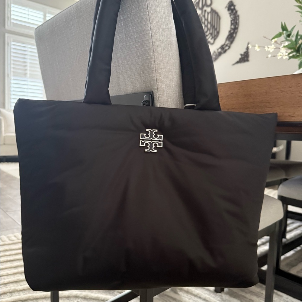 Tory Burch Britten puffy nylon tote Black